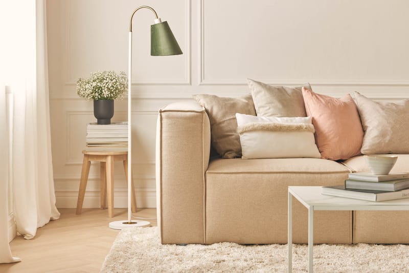 Cubo 4-personers L-formet Dyb Modulsofa med Divan i Stof - Beige - Møbler - Sofaer - Sofa med chaiselong