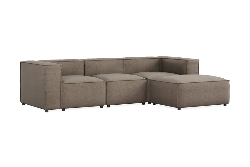 Cubo 4-personers Vendbar L-formet Dyb Modulsofa med Divan i Stof - Grå - Møbler - Sofaer - Sofa med chaiselong - 3 personers sofa med chaiselong