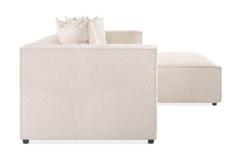 Cubo 4-personers L-formet Dyb Modulsofa med Divan i Stof - Beige - Møbler - Sofaer - Sofa med chaiselong
