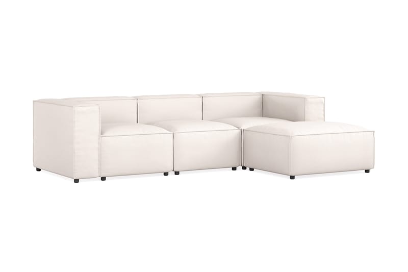 Cubo 4-personers Vendbar L-formet Dyb Modulsofa med Divan i Stof - Hvid - Møbler - Sofaer - Sofa med chaiselong - 3 personers sofa med chaiselong