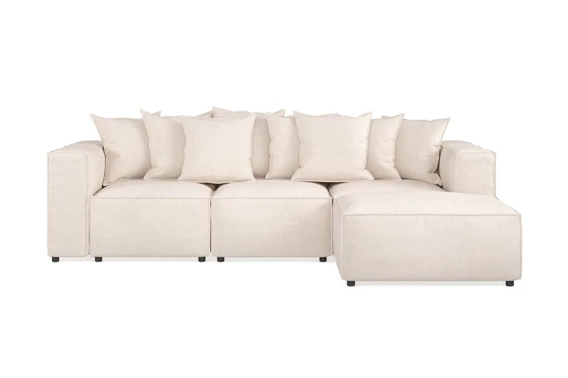 Cubo 4-personers Dyb Modulsofa med Divan i Stof, Beige