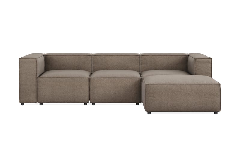Cubo 4-personers Vendbar L-formet Dyb Modulsofa med Divan i Stof - Grå - Møbler - Sofaer - Sofa med chaiselong