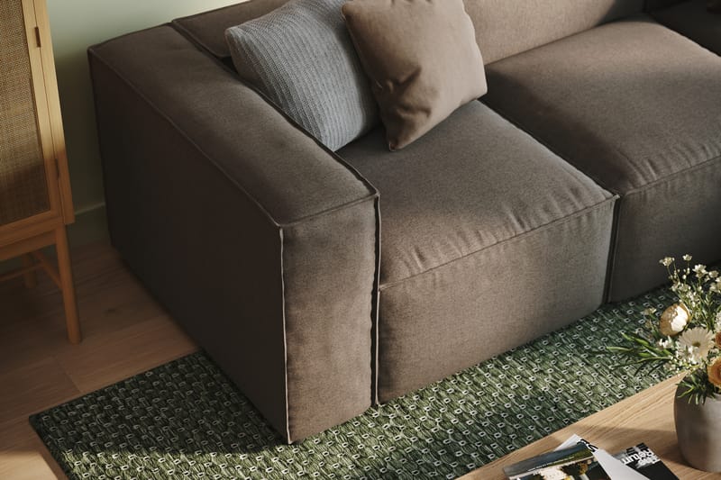 Cubo 4-personers Vendbar L-formet Dyb Modulsofa med Divan i Stof - Grå - Møbler - Sofaer - Sofa med chaiselong