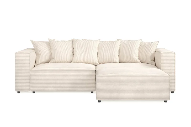 Cubo 4-personers L-formet Dyb Modulsofa med Divan i Manchester, Beige