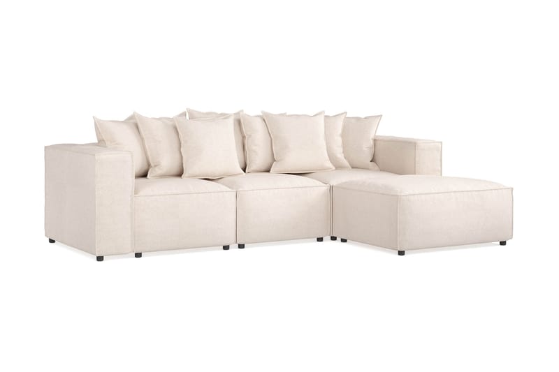 Cubo 4-personers Dyb Modulsofa med Divan i Stof - Beige - Møbler - Sofaer - Sofa med chaiselong - 3 personers sofa med chaiselong