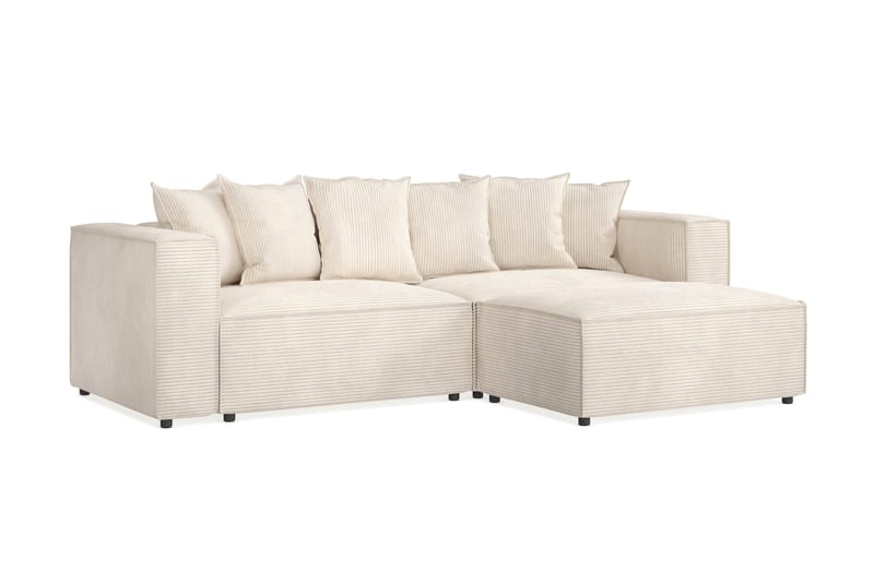 Cubo 4-personers L-formet Dyb Modulsofa med Divan i Manchester - Beige - Møbler - Sofaer - Sofa med chaiselong