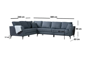 Destinye Hjørnesofa med Chaiselong Venstre - Grå - Møbler - Sofaer - Hjørnesofa