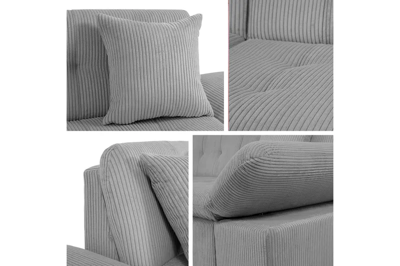 Djerra Sofa med Divan 3-personers - Rød/Sort - Møbler - Sofaer - Sofa med chaiselong