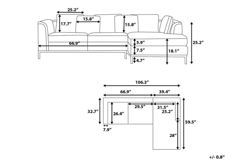 Dugard Hjørnesofa Venstre - Beige - Møbler - Sofaer - Sofa med chaiselong