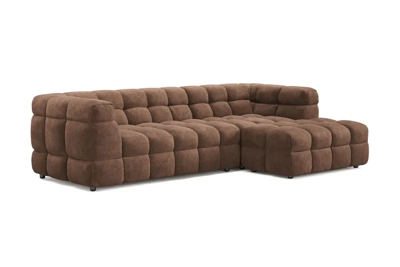 Elise 4-personers Sofa med Chaiselong Højre - Brun - Møbler - Sofaer - Sofa med chaiselong