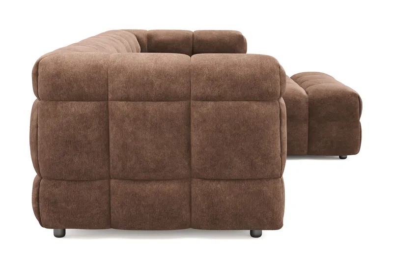Elise 4-personers Sofa med Chaiselong Højre - Brun - Møbler - Sofaer - Sofa med chaiselong