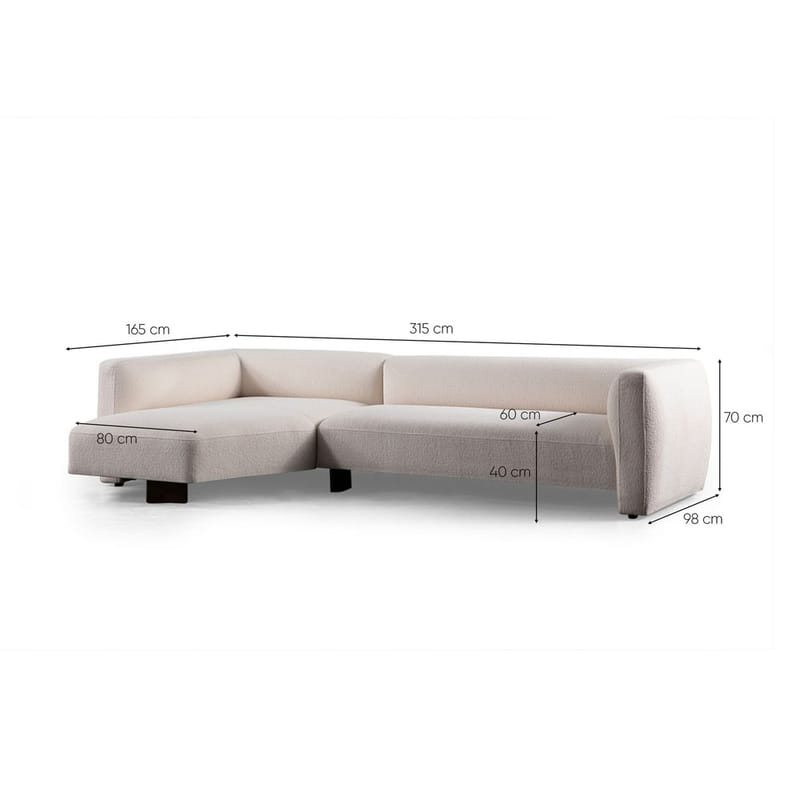 Elvaris 4-personers sofa med Chaiselong - Hvid - Møbler - Sofaer - Sofa med chaiselong