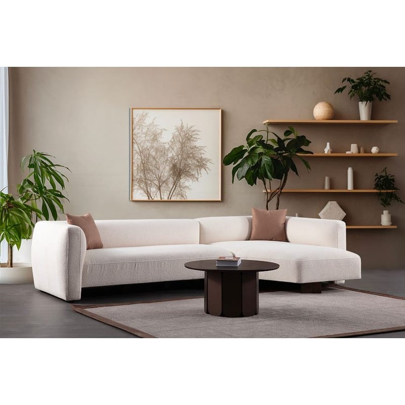 Elvaris 4-personers sofa med Chaiselong - Hvid - Møbler - Sofaer - Sofa med chaiselong