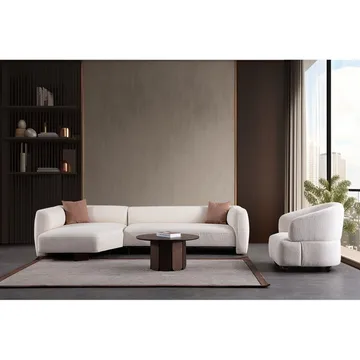 Elvaris 4-personers sofa med Chaiselong - Hvid - Møbler - Sofaer - Sofa med chaiselong