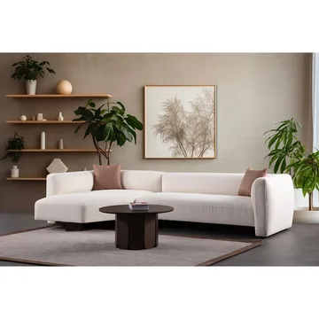 Elvaris 4-personers sofa med Chaiselong - Hvid - Møbler - Sofaer - Sofa med chaiselong