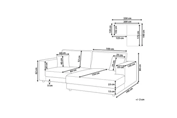 Ersi Sofa med Chaiselong 3-personers - Hvid/Sort - Møbler - Sofaer - Sofa med chaiselong