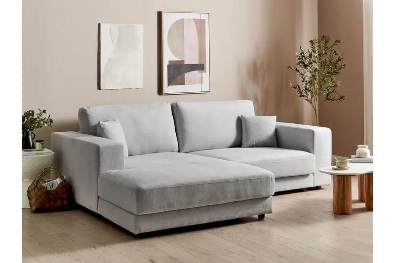 Ersi Sofa med Chaiselong 3-personers - Grå/Sort - Møbler - Sofaer - Sofa med chaiselong
