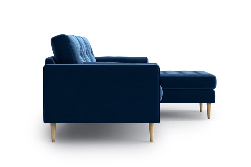 Esmeralde 4-Pers. Chaiselongsofa - Marineblå - Sofa med chaiselong - 4 personers sofa med chaiselong