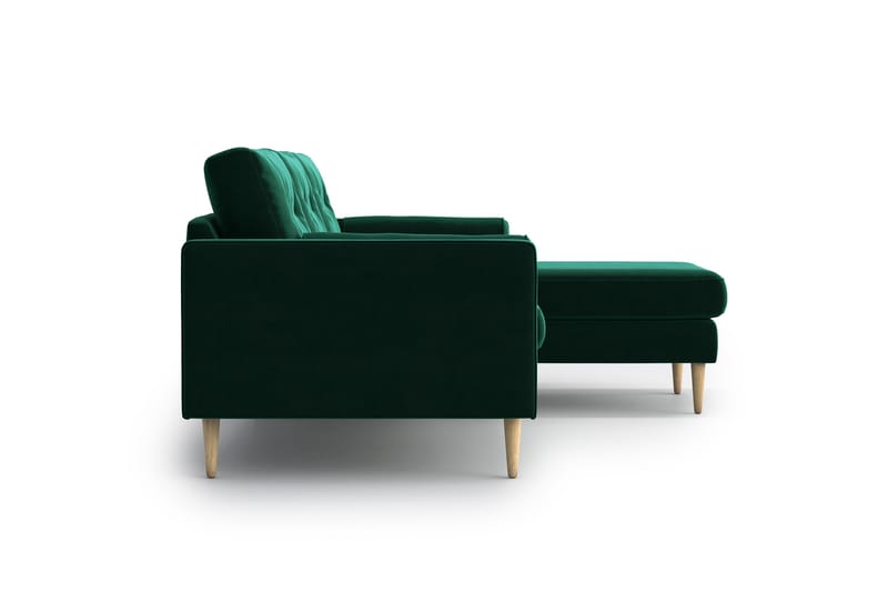 Esmeralde 4-Pers. Chaiselongsofa - Grøn - Sofa med chaiselong - 4 personers sofa med chaiselong