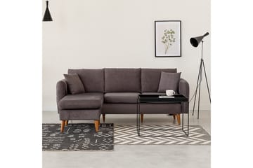Espeut 2-personers Venstre L-formet Dyb Sofa med Chaiselong i Stof - Grå - Møbler - Sofaer - Sofa med chaiselong