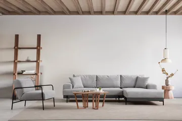 Eti 4-personers Højrevendt L-formet Hjørnesofa med Divan 98 cm i Stof - Grå - Møbler - Sofaer - Sofa med chaiselong