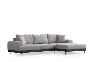Eti Hjørnesofa 3-pers - Grå - Møbler - Sofaer - Sofa med chaiselong - 4 personers sofa med chaiselong