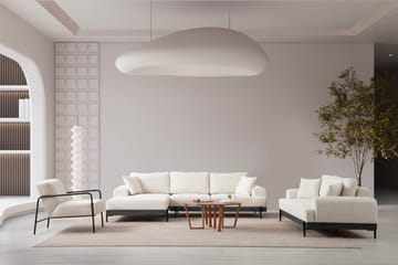 Eti Hjørnesofa 3-pers - Hvid - Møbler - Sofaer - Sofa med chaiselong - 4 personers sofa med chaiselong