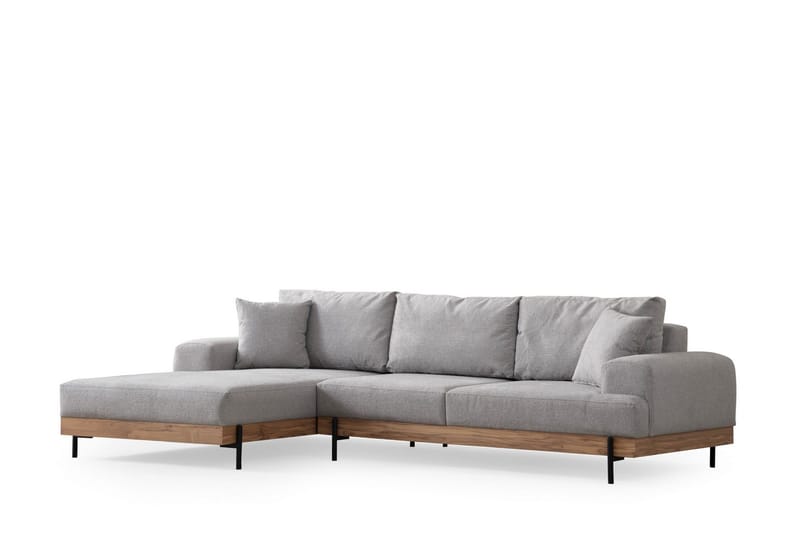 Eti Hjørnesofa 3-pers - Grå - Møbler - Sofaer - Sofa med chaiselong - 4 personers sofa med chaiselong