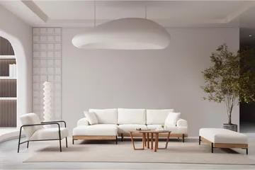 Eti Hjørnesofa 3-pers - Hvid - Møbler - Sofaer - Sofa med chaiselong - 4 personers sofa med chaiselong