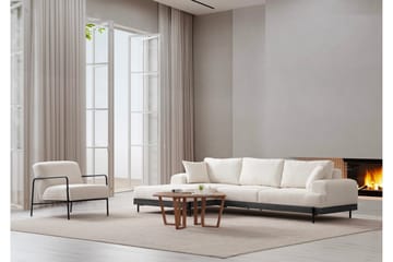 Eti Hjørnesofa 3-pers - Hvid - Møbler - Sofaer - Sofa med chaiselong - 4 personers sofa med chaiselong