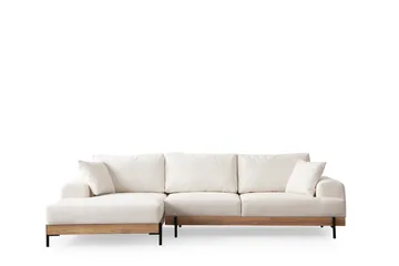 Eti Hjørnesofa 3-pers - Hvid - Møbler - Sofaer - Sofa med chaiselong - 4 personers sofa med chaiselong