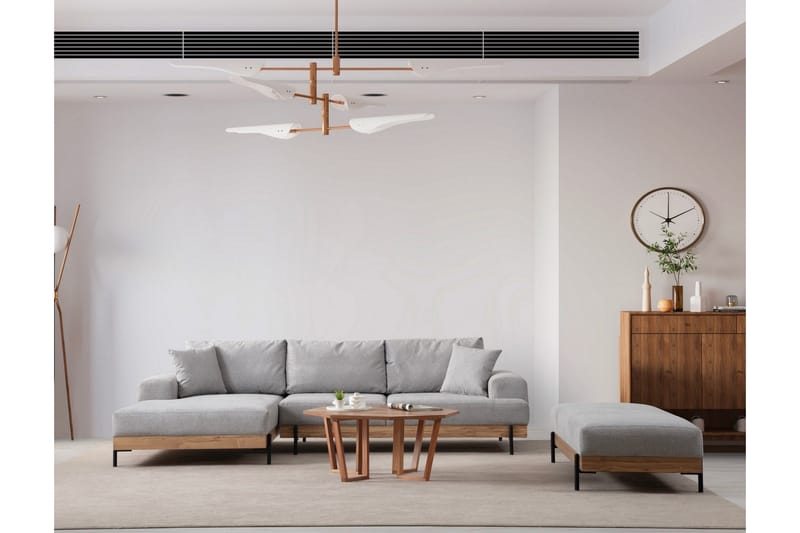 Eti Hjørnesofa 3-pers - Grå - Møbler - Sofaer - Sofa med chaiselong - 4 personers sofa med chaiselong