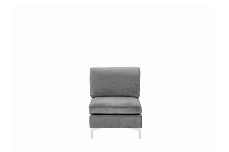 Evja 6-Pers. Chaiselongsofa - Velour/Grå - Sofa med chaiselong