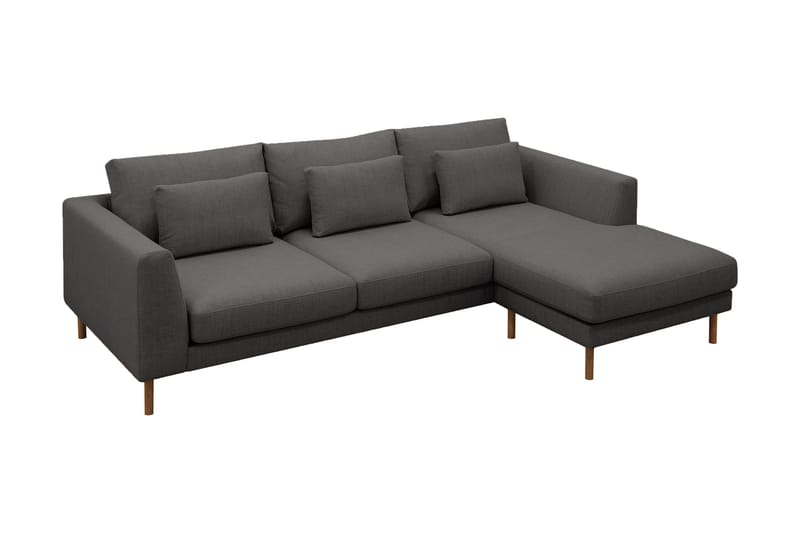 Florenz 3-personers Venstrevendt L-formet Chaiselongsofa i Stof - Mørkegrå - Møbler - Sofaer - Sofa med chaiselong - 3 personers sofa med chaiselong