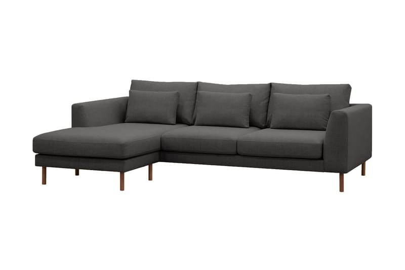 Florenz 3-personers Venstrevendt L-formet Chaiselongsofa i Stof - Mørkegrå - Møbler - Sofaer - Sofa med chaiselong - 3 personers sofa med chaiselong