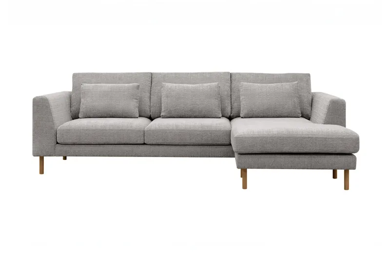 Florenz 3-personers Sofa med Divan Højre, Lysegrå
