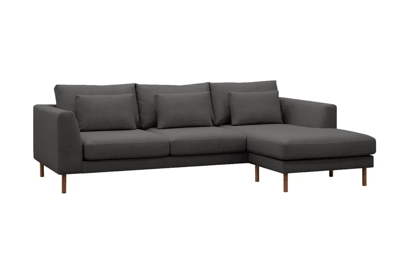 Florenz 3-personers Venstrevendt L-formet Chaiselongsofa i Stof - Mørkegrå - Møbler - Sofaer - Sofa med chaiselong - 3 personers sofa med chaiselong