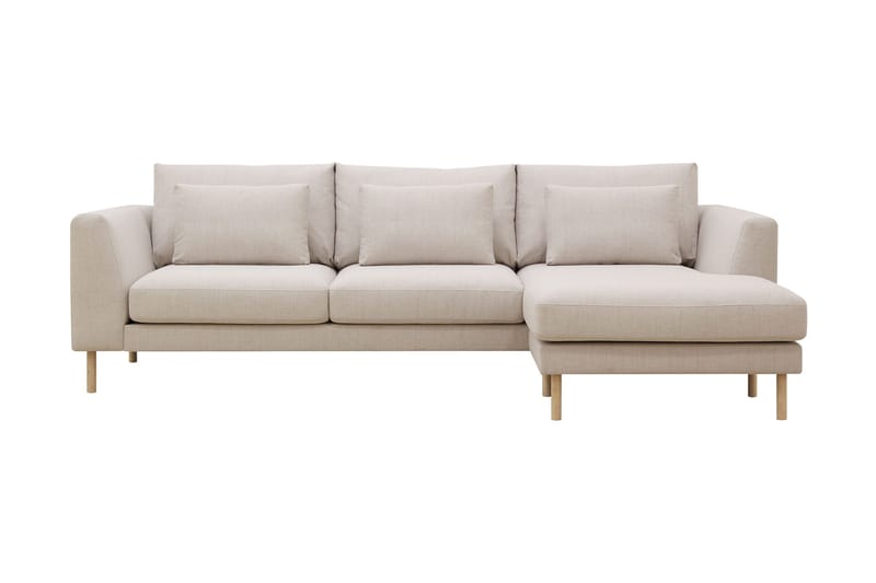 Florenz 3-personers Højrevendt L-formet Chaiselongsofa i Stof, Beige