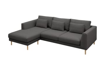 Florenz 3-personers Venstrevendt L-formet Chaiselongsofa i Stof - Mørkegrå - Møbler - Sofaer - Sofa med chaiselong