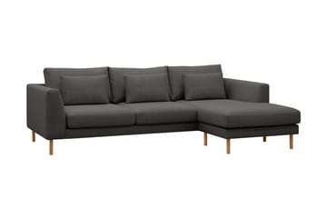 Florenz 3-personers Venstrevendt L-formet Chaiselongsofa i Stof - Mørkegrå - Møbler - Sofaer - Sofa med chaiselong