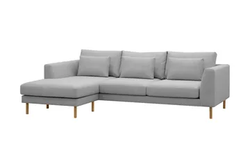 Florenz 3-personers Venstrevendt L-formet Chaiselongsofa i Stof - Lysegrå - Møbler - Sofaer - Sofa med chaiselong