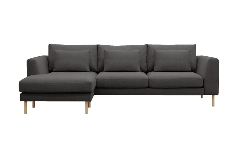 Florenz 3-personers Venstrevendt L-formet Chaiselongsofa i Stof - Mørkegrå - Møbler - Sofaer - Sofa med chaiselong - 3 personers sofa med chaiselong