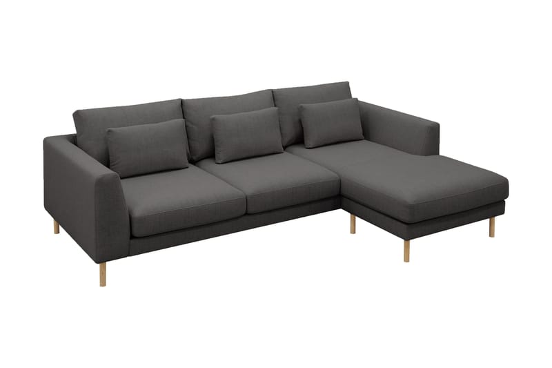 Florenz 3-personers Venstrevendt L-formet Chaiselongsofa i Stof - Mørkegrå - Møbler - Sofaer - Sofa med chaiselong - 3 personers sofa med chaiselong