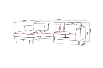 Florenz 3-personers Venstrevendt L-formet Chaiselongsofa i Chenille - Grå/Beige - Møbler - Sofaer - Sofa med chaiselong