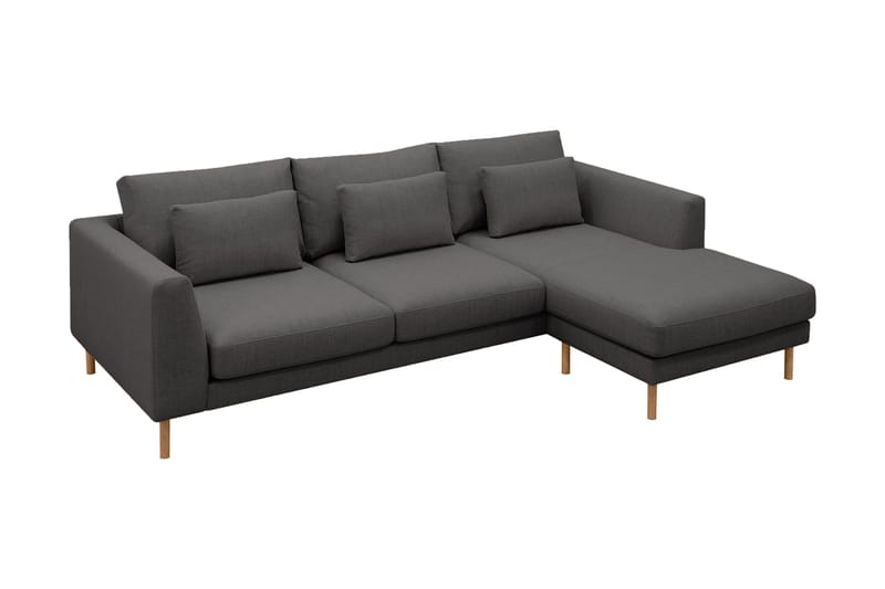 Florenz 3-personers Venstrevendt L-formet Chaiselongsofa i Stof - Mørkegrå - Møbler - Sofaer - Sofa med chaiselong - 3 personers sofa med chaiselong