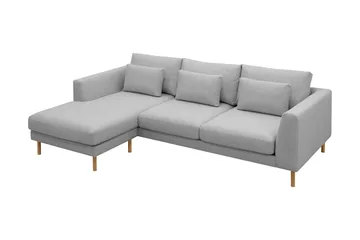 Florenz 3-personers Venstrevendt L-formet Chaiselongsofa i Stof - Lysegrå - Møbler - Sofaer - Sofa med chaiselong
