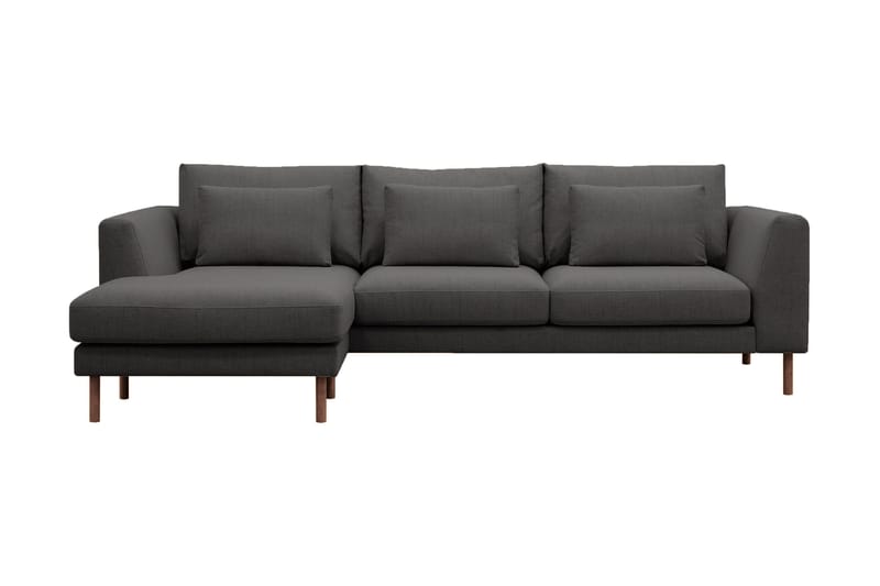 Florenz 3-personers Venstrevendt L-formet Chaiselongsofa i Stof - Mørkegrå - Møbler - Sofaer - Sofa med chaiselong - 3 personers sofa med chaiselong