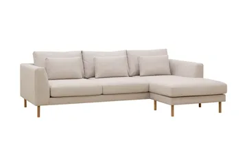 Florenz 3-personers Højrevendt L-formet Chaiselongsofa i Stof - Beige - Møbler - Sofaer - Sofa med chaiselong