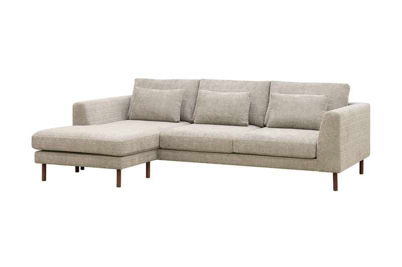 Florenz 3-personers Venstrevendt L-formet Chaiselongsofa i Chenille - Grå / Beige - Møbler - Sofaer - Sofa med chaiselong - 3 personers sofa med chaiselong