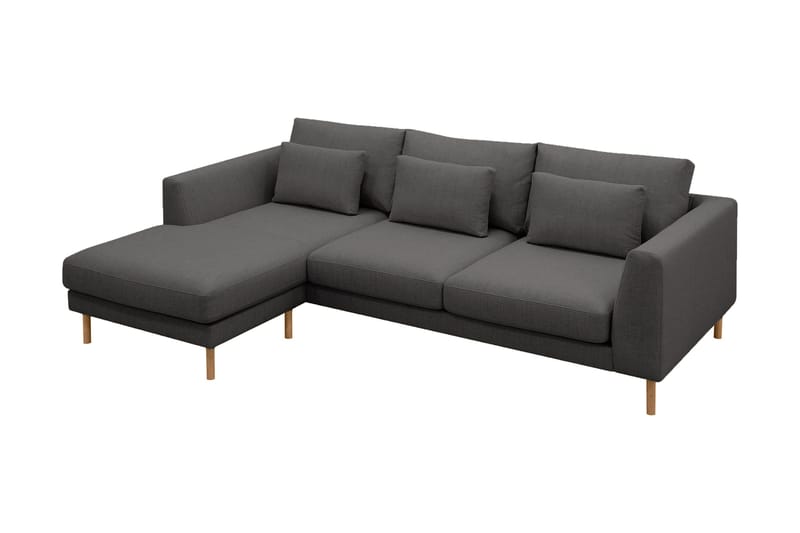 Florenz 3-personers Venstrevendt L-formet Chaiselongsofa i Stof - Mørkegrå - Møbler - Sofaer - Sofa med chaiselong - 3 personers sofa med chaiselong